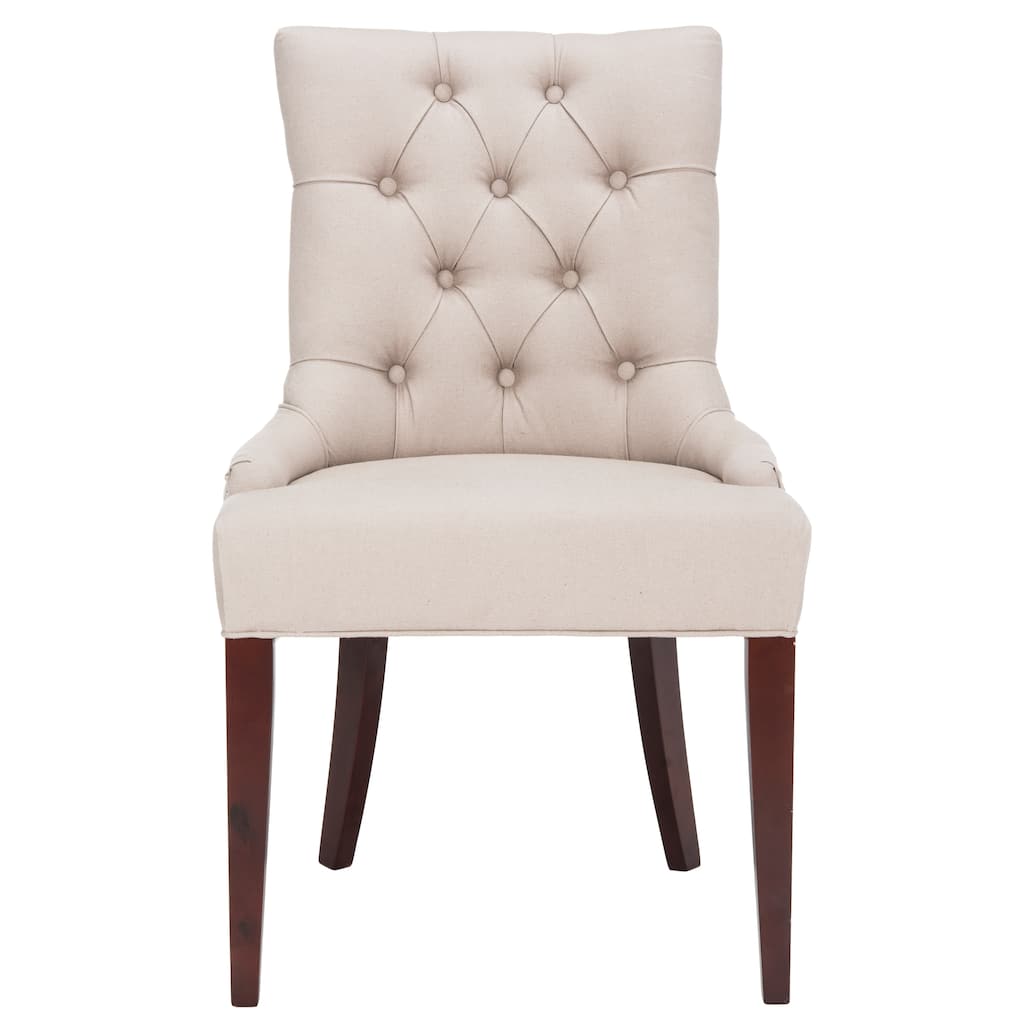 SAFAVIEH Adrianna Putty Grey Dining Chair - 22" W x 24" D x 36" H - 22"W x 24"D x 36"H