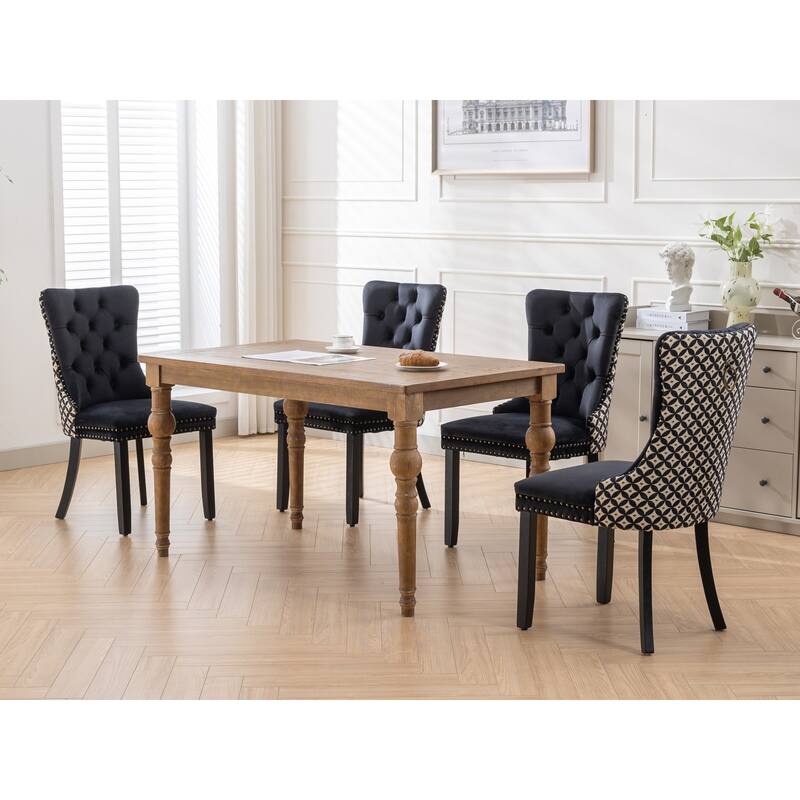 Tufted Solid Wood Velvet Upholstered Dining Chair