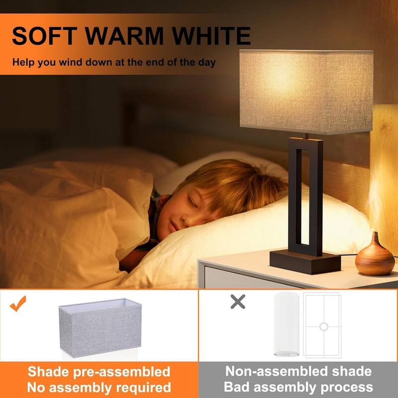 Bedroom Lamps for Night Stands - Touch Control