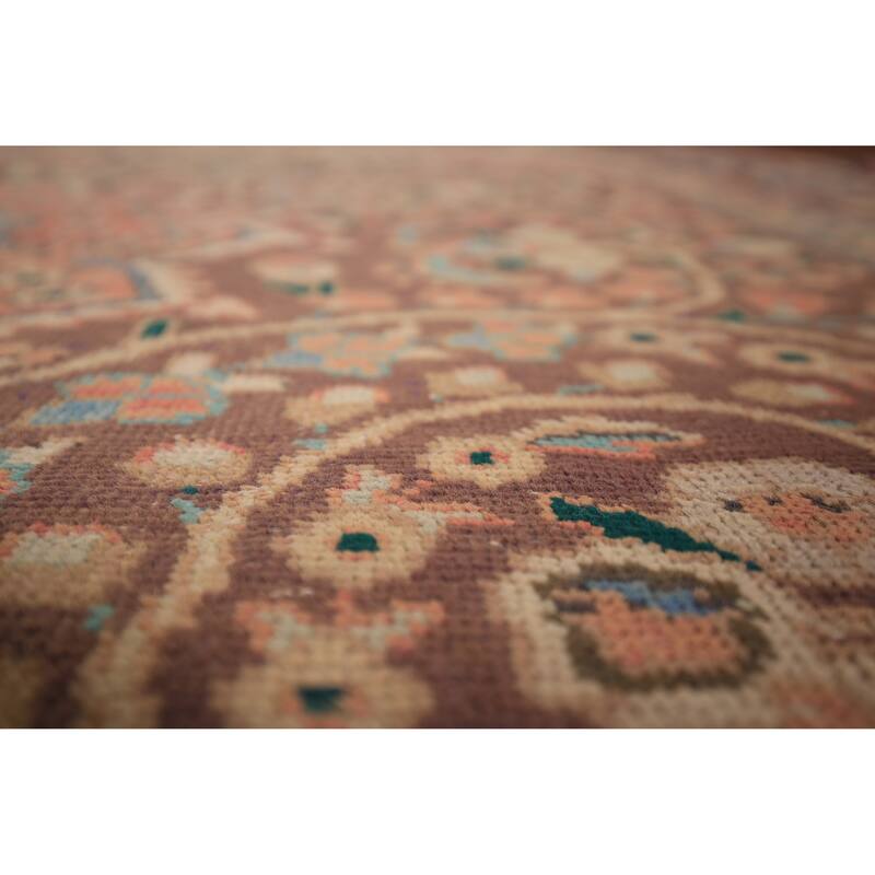 Tabriz Persian Vintage Area Rug Handmade Bedroom Brown Wool Carpet - 8'3" x 11'5"