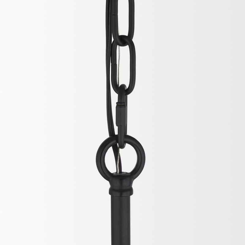 Barbara Matte Black Metal w/ Frosted Glass Globes 18-Light Chandelier - 48.8L x 48.8W x 48.8H - 48.8L x 48.8W x 48.8H