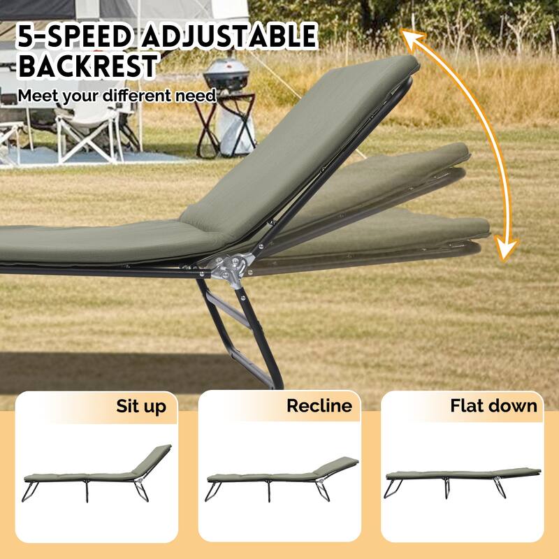 Folding 5-Angle Adjustable Camping Cot