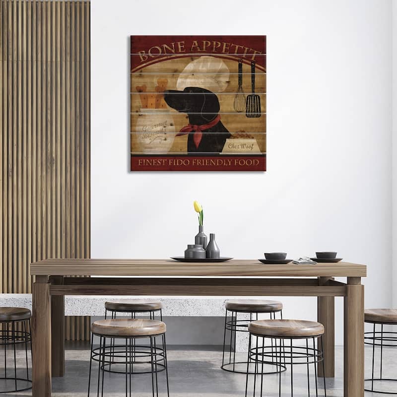 Bone Appetit Print On Wood by Conrad Knutsen - Multi-Color