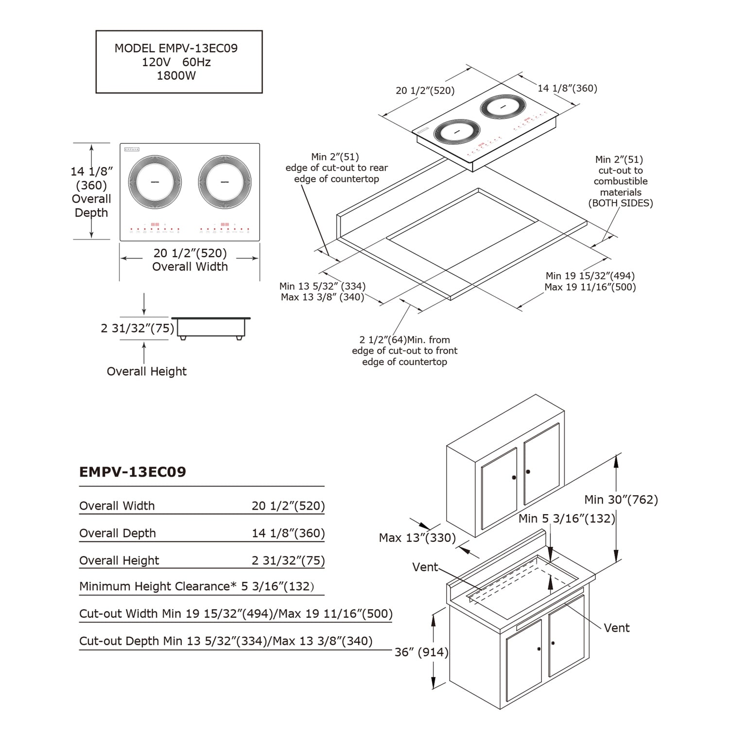 20.5-in Portable Dual Heating Elements 1800-W Built-in 20.5-in Portable Dual Heating Elements 1800-W Built-in