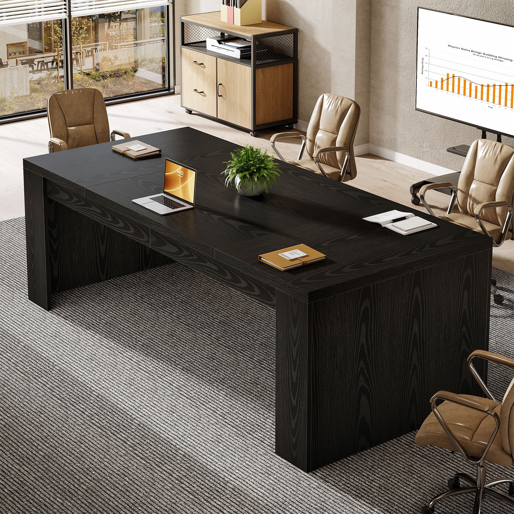 71" Conference Table, Executive Meeting Table, Office Business Desk Accent Meeting Table