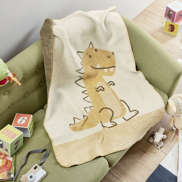 slide 2 of 7, IBENA Cuddly Soft 'Dino' Baby Blanket