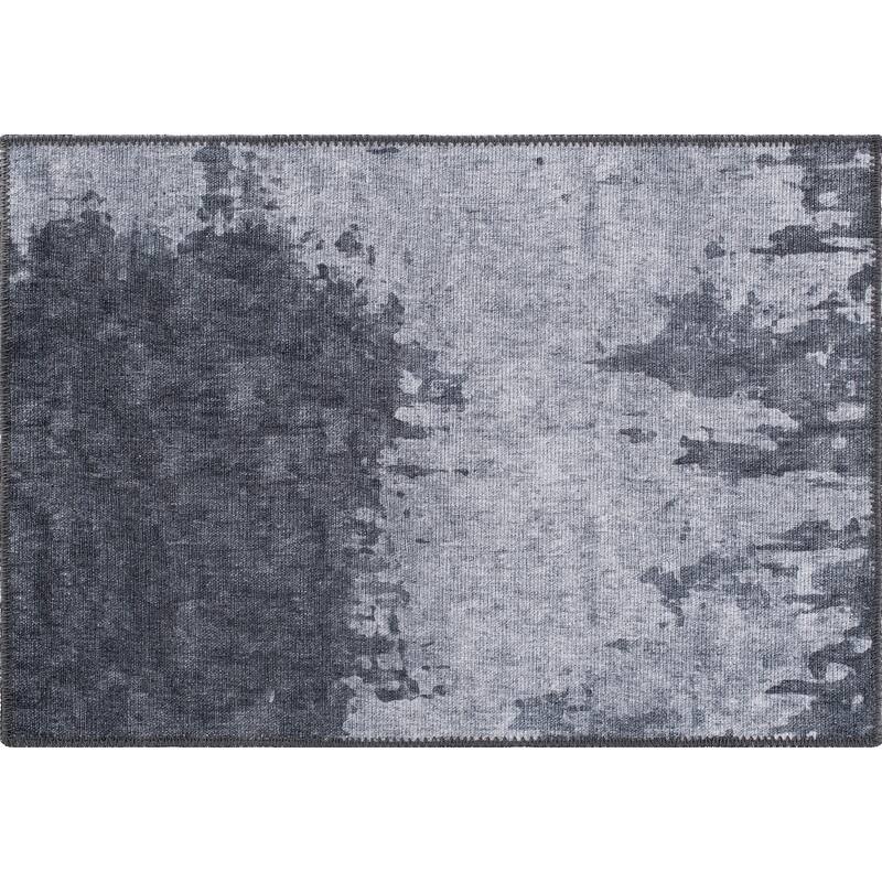 Distressed Abstract Machine Washable Area Rug