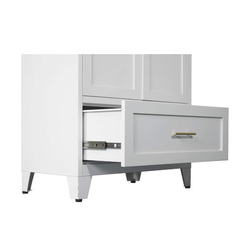 60" Tall Metal Wardrobe Cabinet - 2-Door Closet with Hanging Rod, Shelf, and Drawer