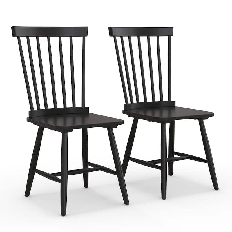 Costway Windsor Dining Chairs Set of 2 Armless Spindle Back Solid - See Details - Black