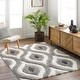 preview thumbnail 1 of 3, Livabliss Bologna Mod Trellis Plush Area Rug Grey/Ivory - 5' 3" x 7'