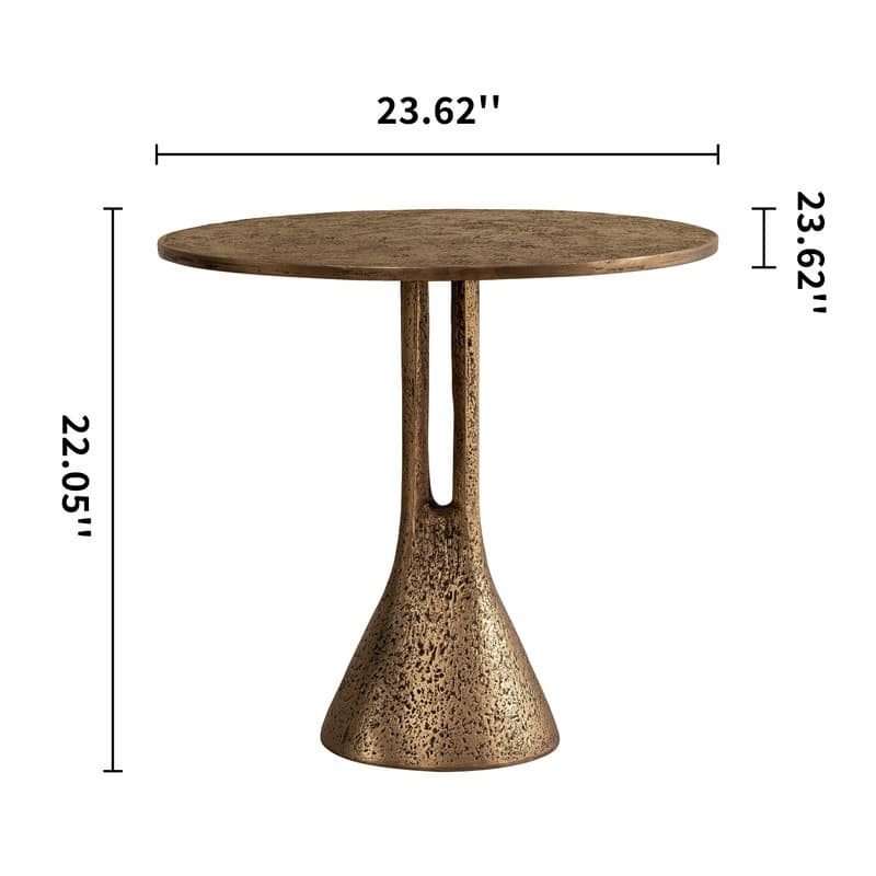 Antique Brass Round End Table