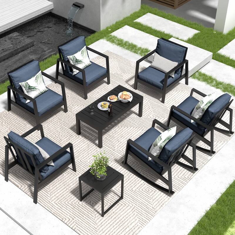 8-Piece Outdoor Sofa Seating Group - Blue