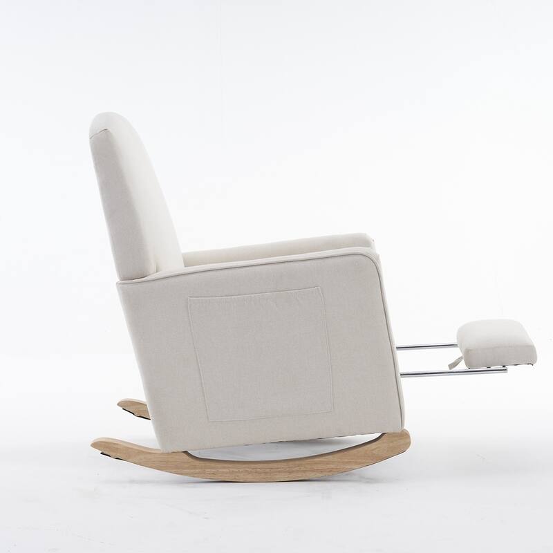 Modern Nursery Rocking Chair With Adjustable Footrest