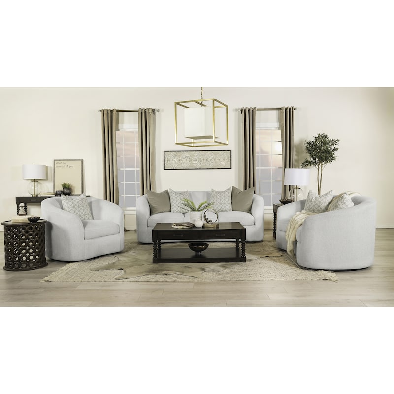 Rory Latte 3-piece Upholstered Sloped Arms Living Room Set