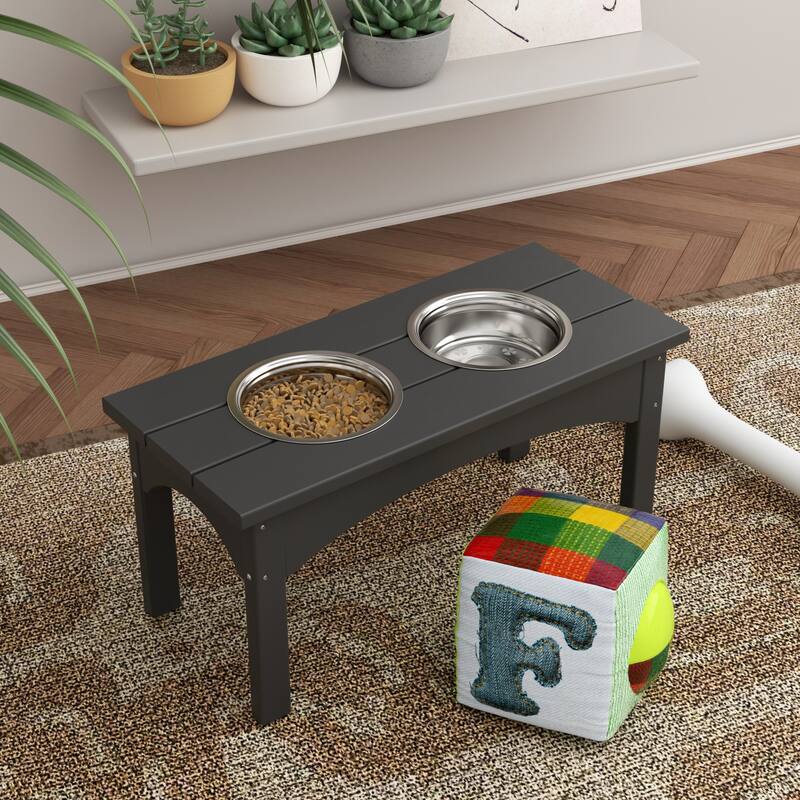 Elevated Pet Feeder with Stainless Steel Bowls