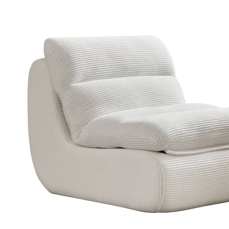 34" Modern Single Sofa Upholstered Sponge Couch with Ottoman for Small Space