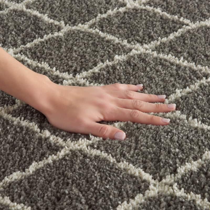 Nourison Geometric Moroccan Boho Shag Area Rug