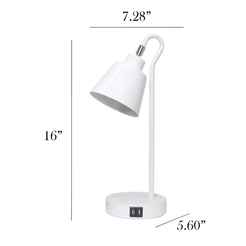 Looped Desk Lamp with Adjustable Shade - 16" - White