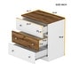 preview thumbnail 3 of 12, 3-Drawer Wooden Nightstand with Colorblock Design and Metal Handle