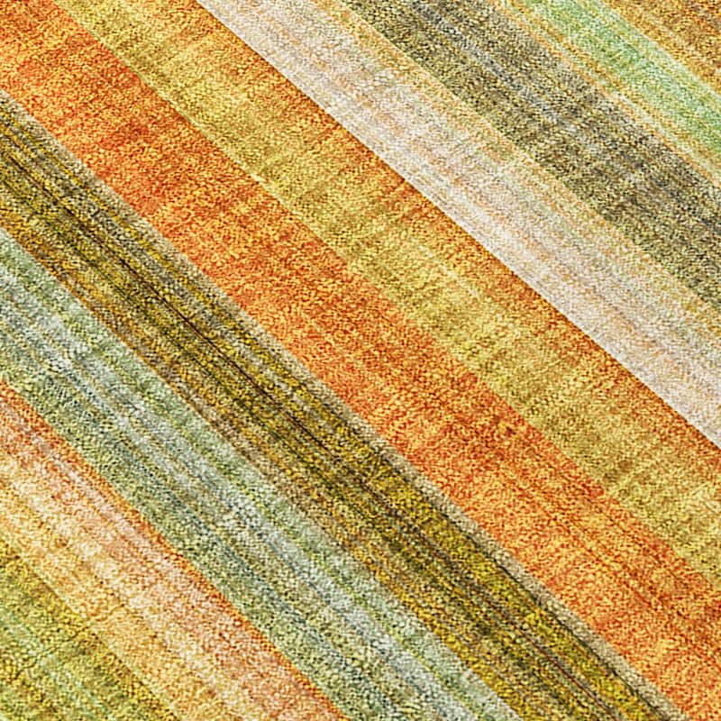 Machine Washable Indoor/ Outdoor Striped Chantille Rug