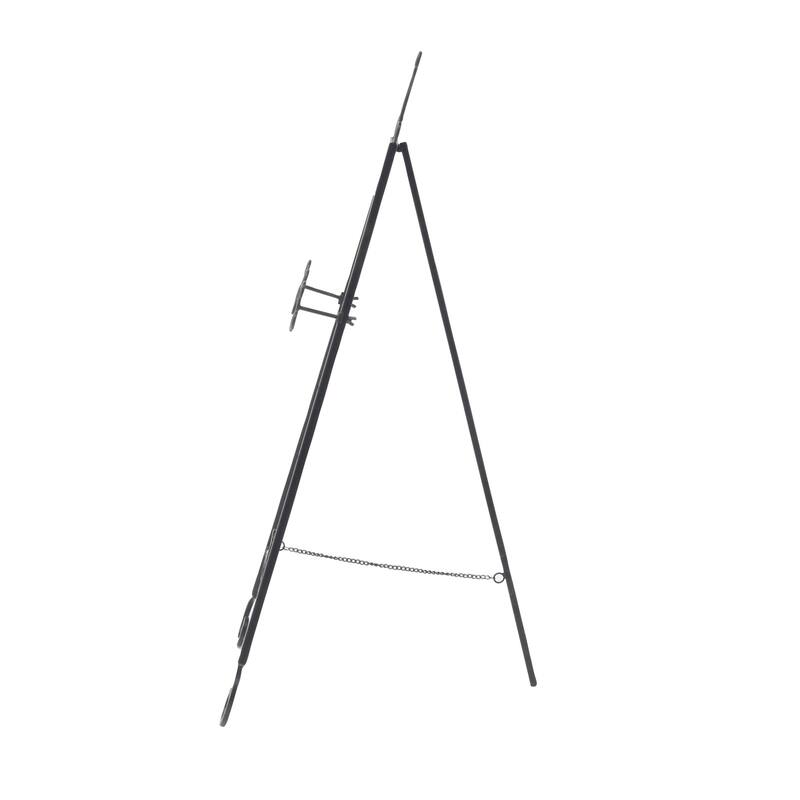 Metal Scroll Large Adjustable 3 Tier Display Easel with Chain Support - Black - Roche River Decor