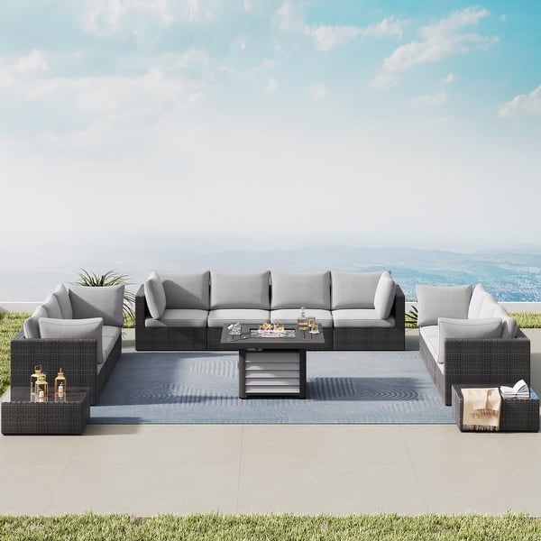 Corvus Kipling 13piece Wicker Patio Sectional Deep Seating Set with