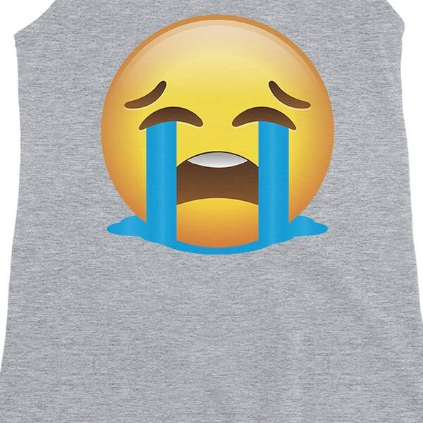 Shop Emoji Crying Womens Grey Harsh Broken Halloween Costume Tank