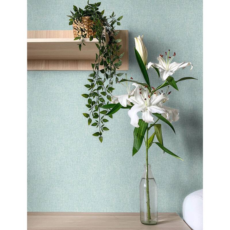 Advantage Buxton Light Blue Faux Weave Wallpaper