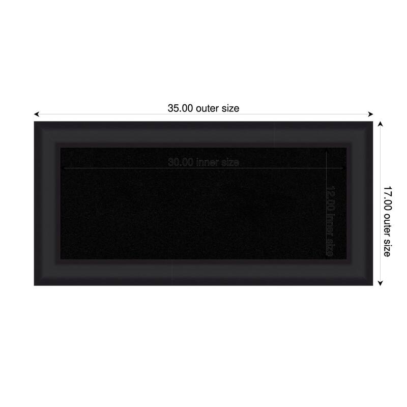 Oliver Black Wood Framed Cork Board - Bulletin Board, Organization Board, Pin Board - Black - 35 x 17 in