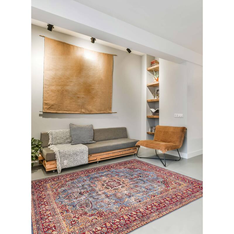 ECARPETGALLERY Hand-knotted Antalya Vintage Light Blue Wool Rug - 9'6 x 12'7