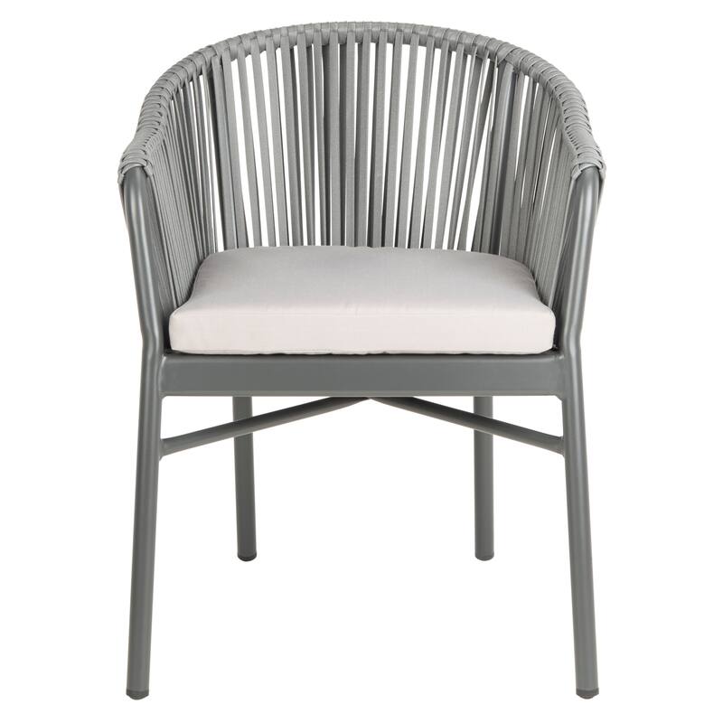 SAFAVIEH Outdoor Abril Rope Chair - Grey (Set of 2) - 22Wx25Dx30H