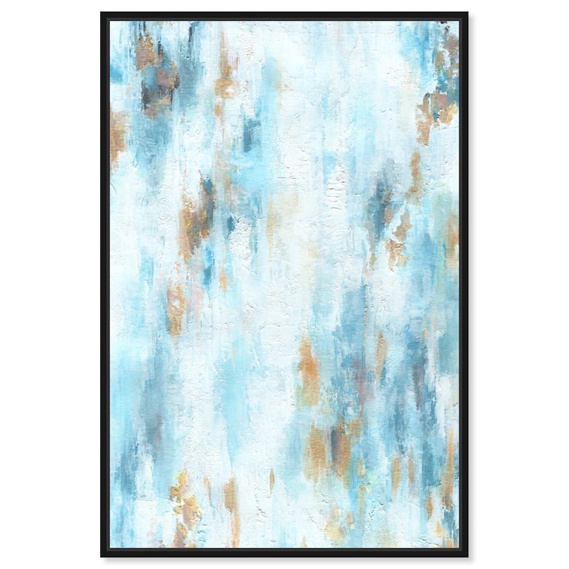 Art Remedy Textured Shades Framed Blue Abstract 1 Piece Canvas Wall Art - 25 x 37 - Black