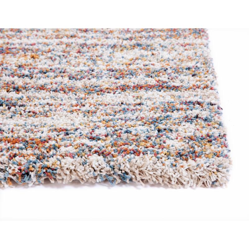 Ivory/Multi Striped Area Rug 8x10 - 8' x 10'