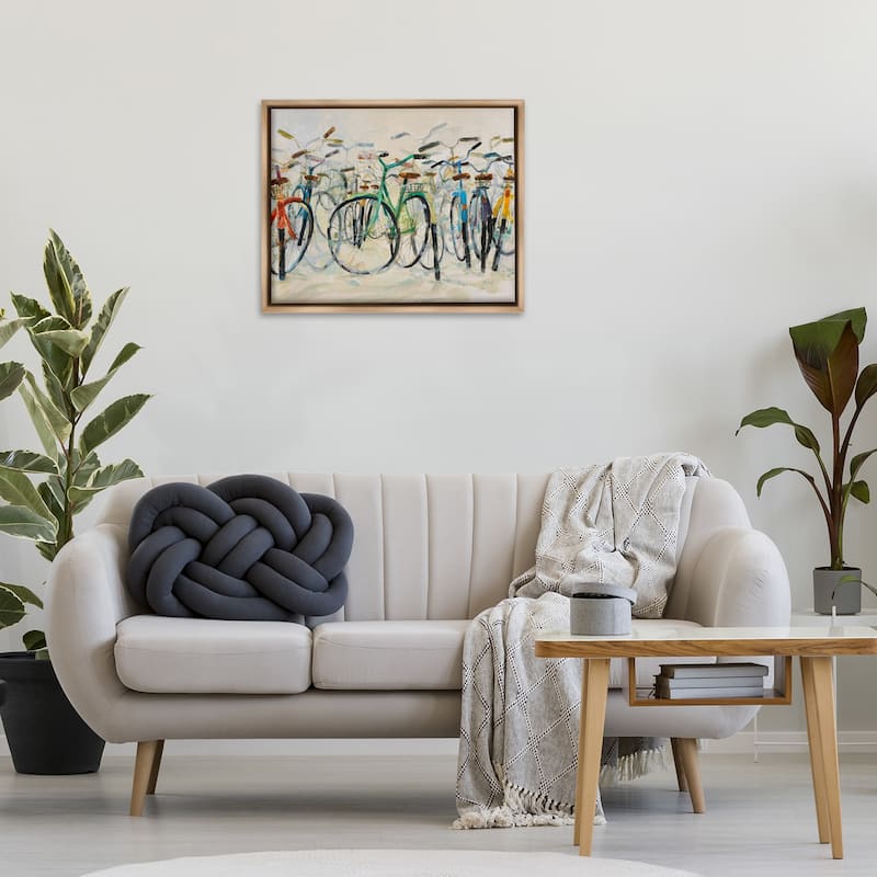 Stupell Group of Bicycles Framed Floater Canvas Wall Art Design By Dusza