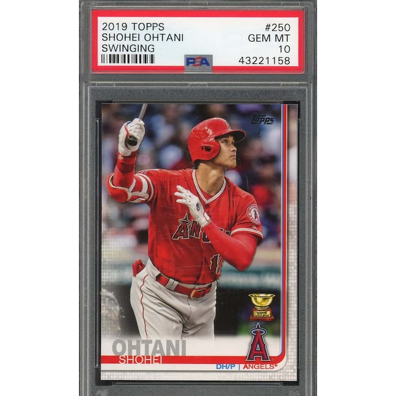 Shohei Ohtani 2019 Topps Swinging Baseball Card #250 Graded PSA 10 - 8'6" x 11'6"