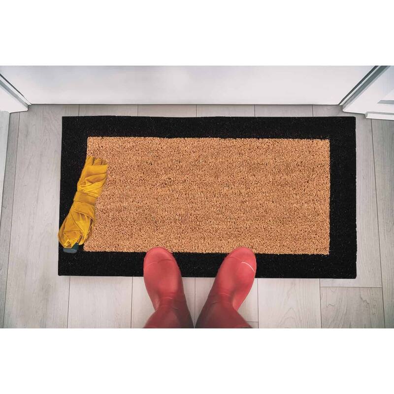 Sheltered Front Door Mat Coir Coco Fibers Rug 24x13 Natural-Border