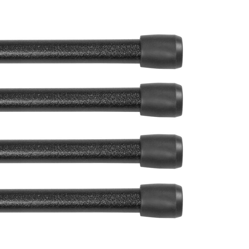Kenney Fast Fit No Tools 7/16" Spring Tension Rod, 4-Pack - 28-48" - Black
