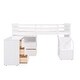 preview thumbnail 4 of 7, White Twin Pine Loft Bed with Storage Steps, Movable Desk, Drawers, Guardrail