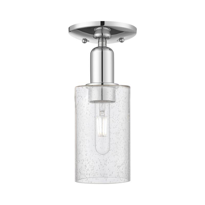 Innovations Lighting Endless Possibilities Arcadia - Clymer - 1 Light 4" Semi-Flush Mount - Polished Chrome/Seedy