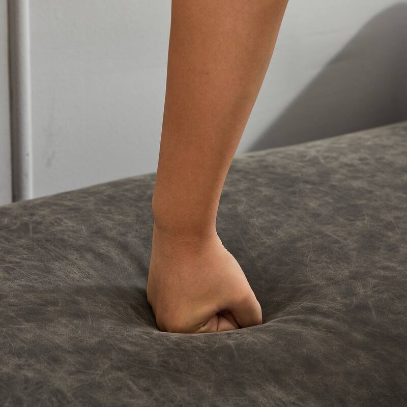 Roomfitters 66.34" Upholstered Bench Daybed with Fluted Wood Legs and 2 Bolster Pillows, Bedroom