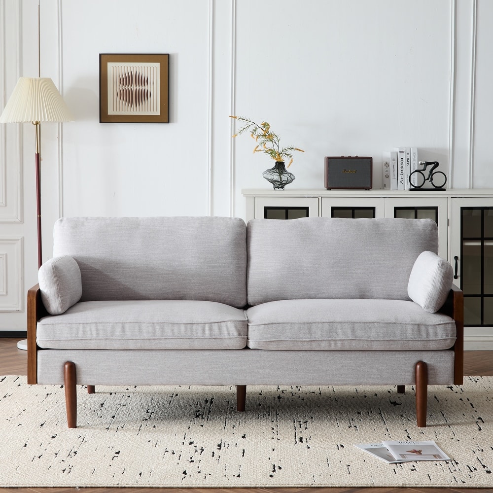 Mid-Century Modern Sofa with Slim Track Arms