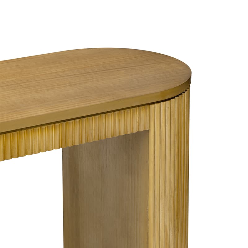 Curved Design Console Table with Unique Vertical Stripe Design