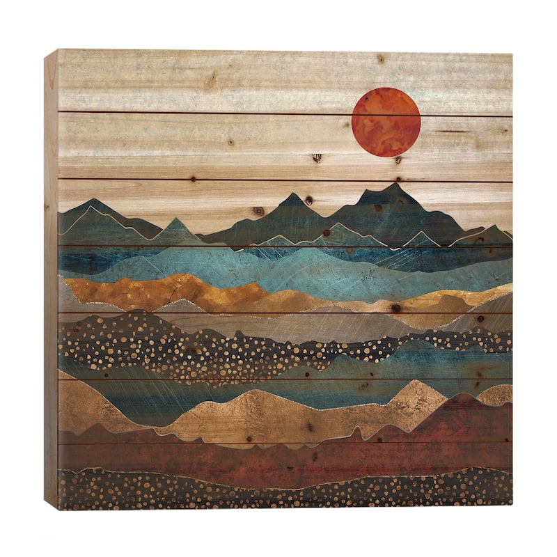 Amber Dusk Print On Wood by SpaceFrog Designs - Multi-Color - 26x26x1.5