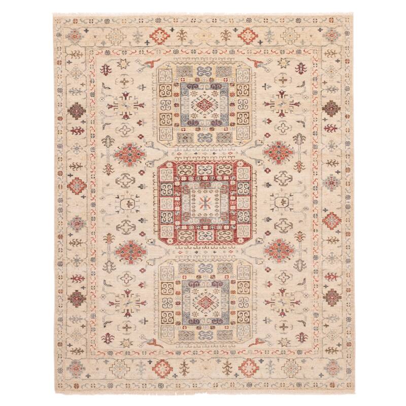 ECARPETGALLERY Hand-knotted Heritage Light Khaki Wool Rug - 8'2 x 10'0