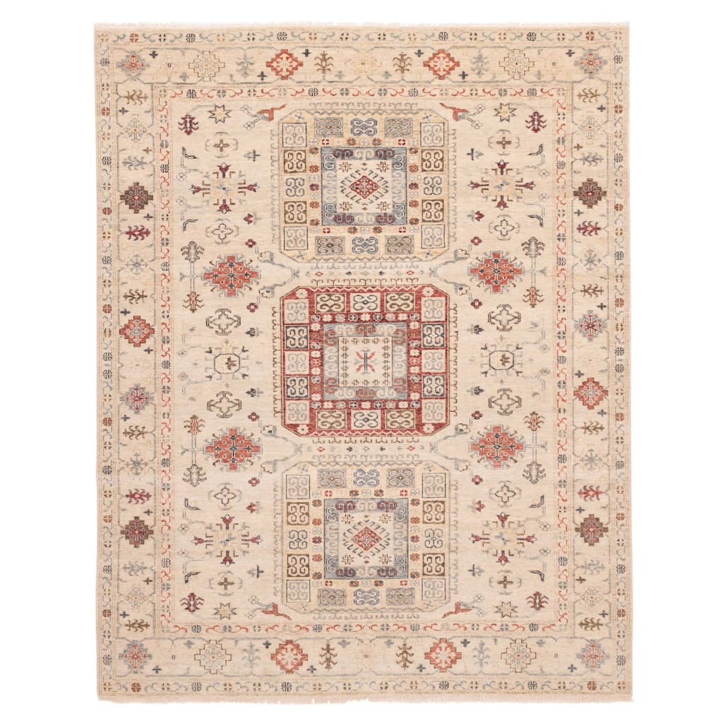 ECARPETGALLERY Hand-knotted Heritage Light Khaki Wool Rug - 8'2 x 10'0