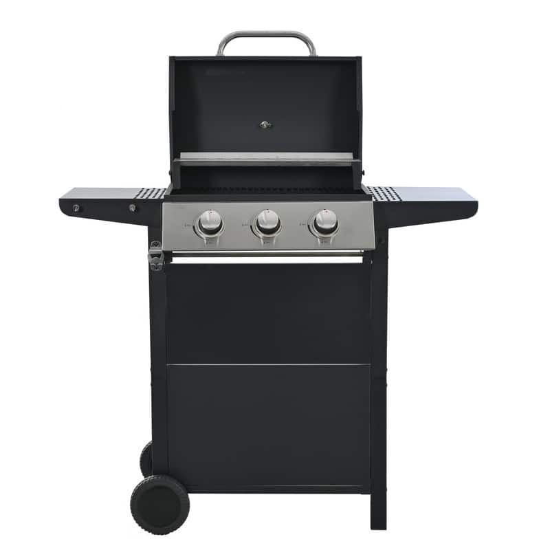Stainless Steel 3 Burner Barbecue Grill Gas Grill with Side Shelves