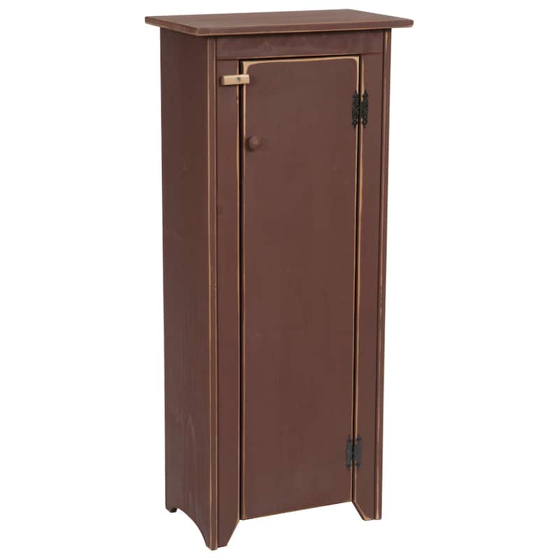 Amish Made Pine 48" Jelly Cupboard Storage Cabinet - Burgundy