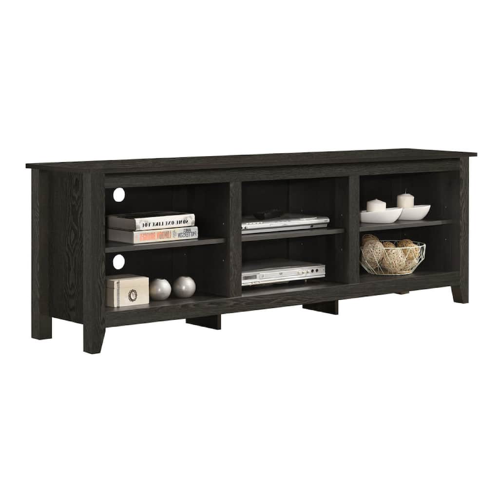 Nitto TV Stand Media Cabinet, Adjustable Open Shelf, Dark Gray 70 Inch