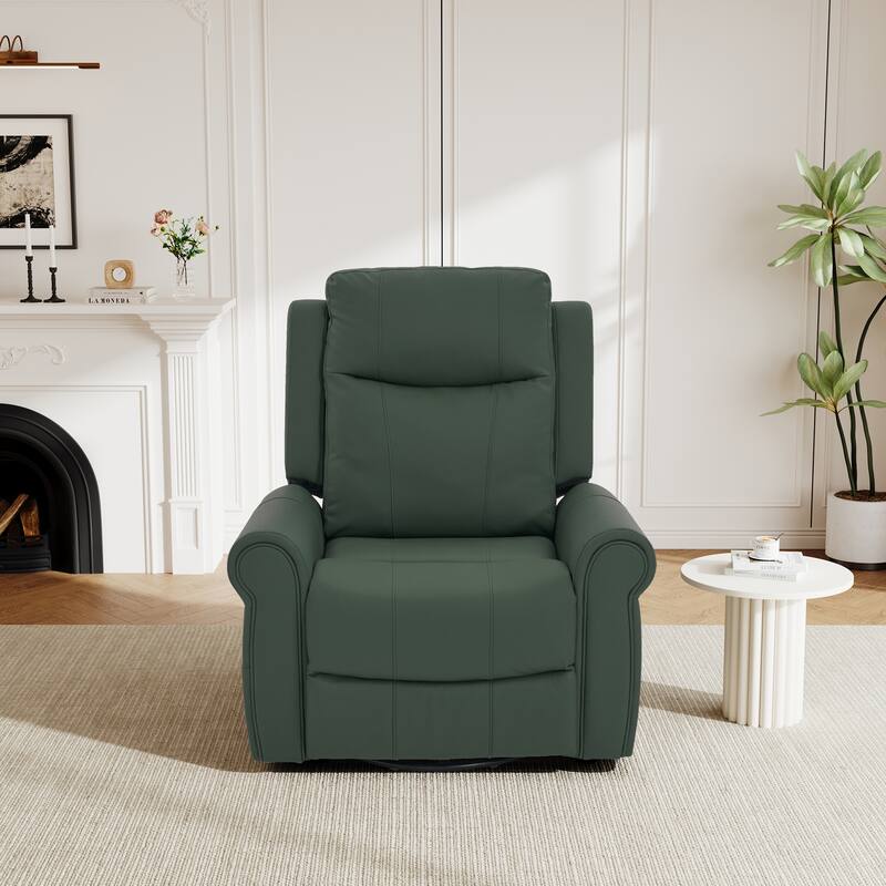 Christopher Knight Home - Nursery Recliner Modern PU Swivel Rocker Recliner Chair with Heating and Dual Reclining Positions