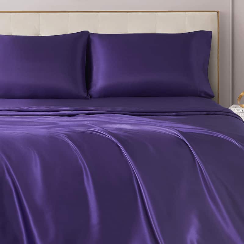 Juicy Couture Silky Satin Sheet Set - Purple - Twin XL